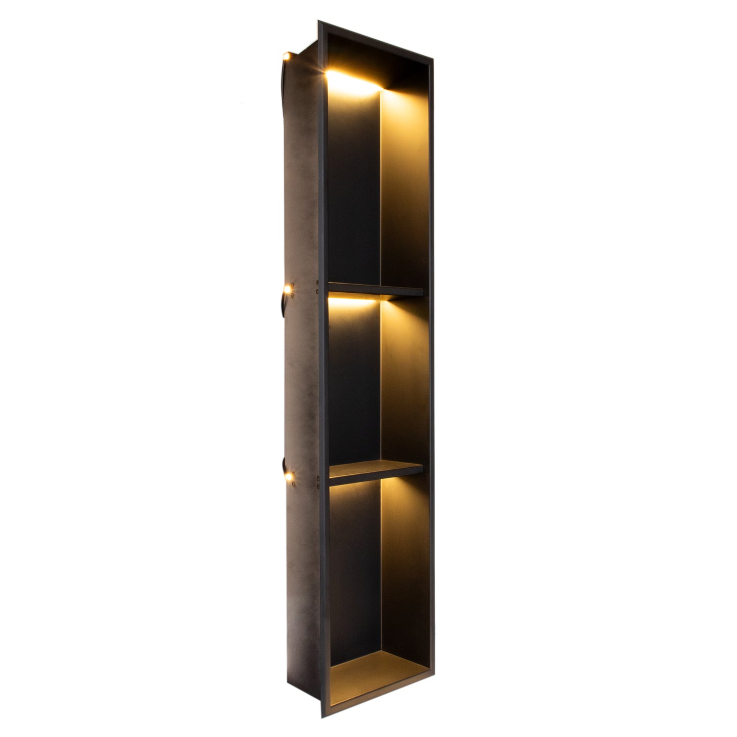 Thermopanel Stainless Steel Recess Shower Niche - Matte Black