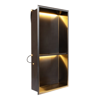 Thermopanel Stainless Steel Recess Shower Niche - Noir Black