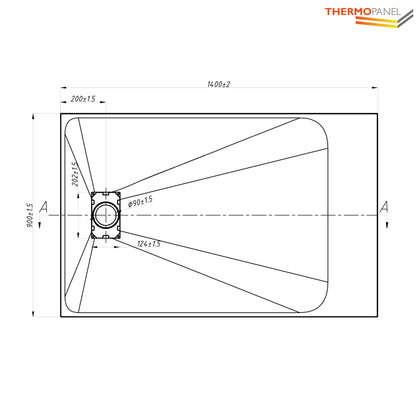 Thermopanel SMC Slate Effect Shower Tray - Grey