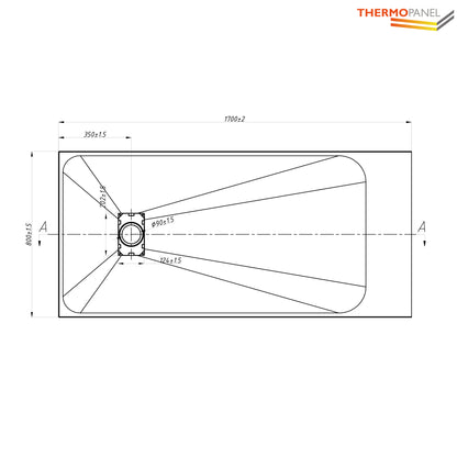 Thermopanel SMC Slate Effect Shower Tray - Grey
