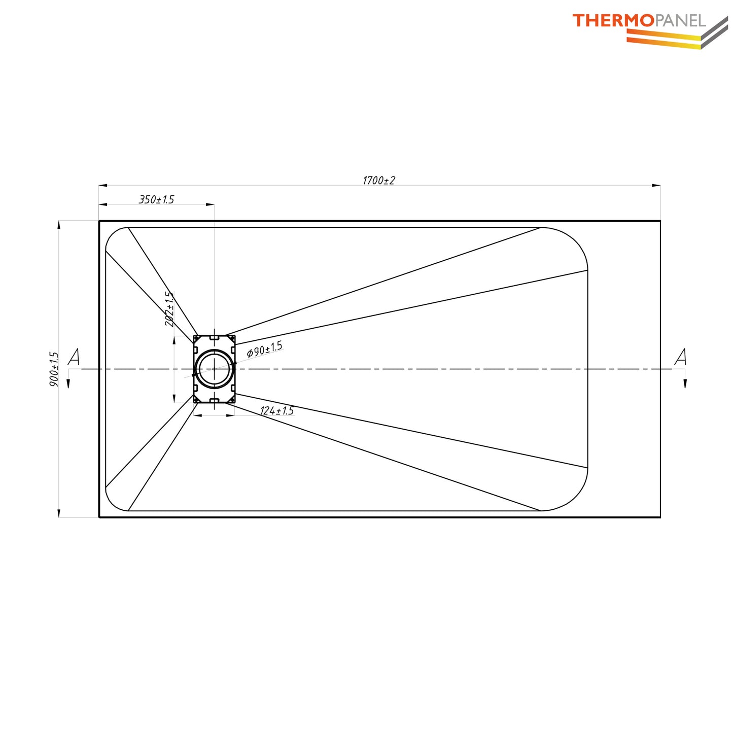 Thermopanel SMC Slate Effect Shower Tray - Grey