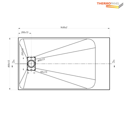 Thermopanel SMC Slate Effect Shower Tray - Grey