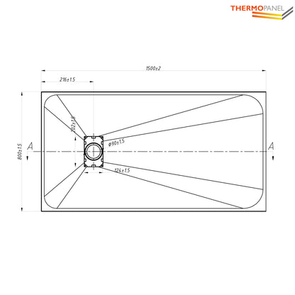 Thermopanel SMC Slate Effect Shower Tray - Grey