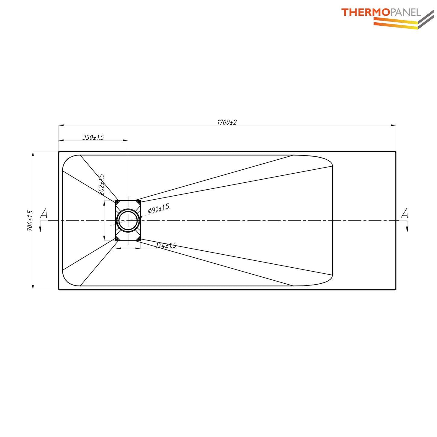 Thermopanel SMC Slate Effect Shower Tray - Grey