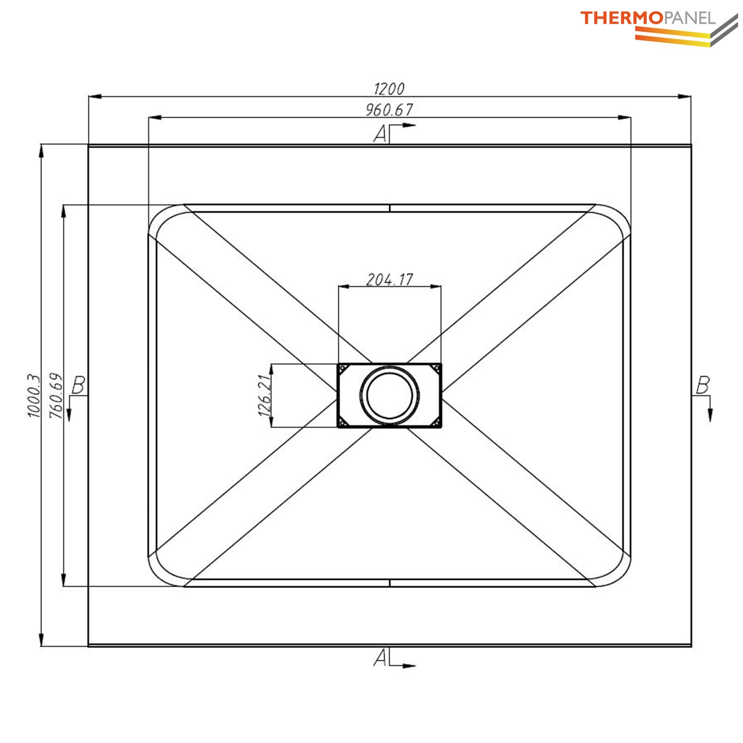 Thermopanel SMC Slate Effect Shower Tray - Grey