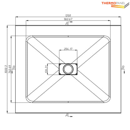Thermopanel SMC Slate Effect Shower Tray - Grey