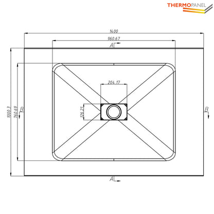 Thermopanel SMC Slate Effect Shower Tray - Grey