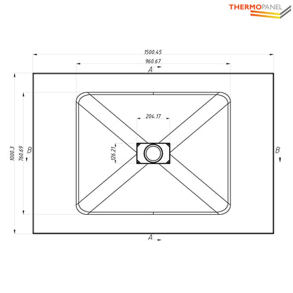 Thermopanel SMC Slate Effect Shower Tray - Grey