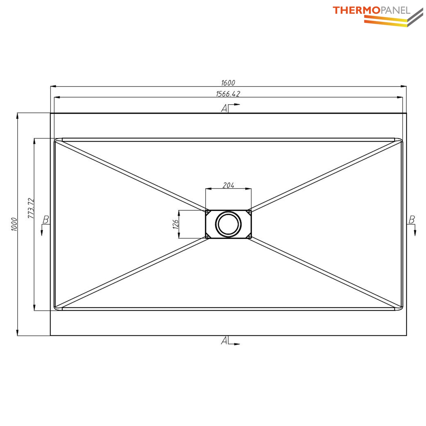 Thermopanel SMC Slate Effect Shower Tray - Grey