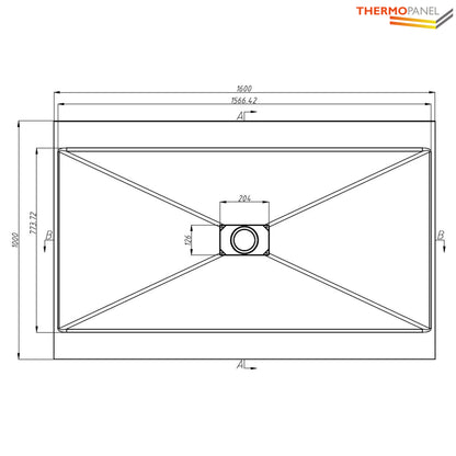 Thermopanel SMC Slate Effect Shower Tray - Grey