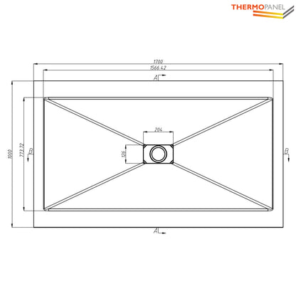 Thermopanel SMC Slate Effect Shower Tray - Grey