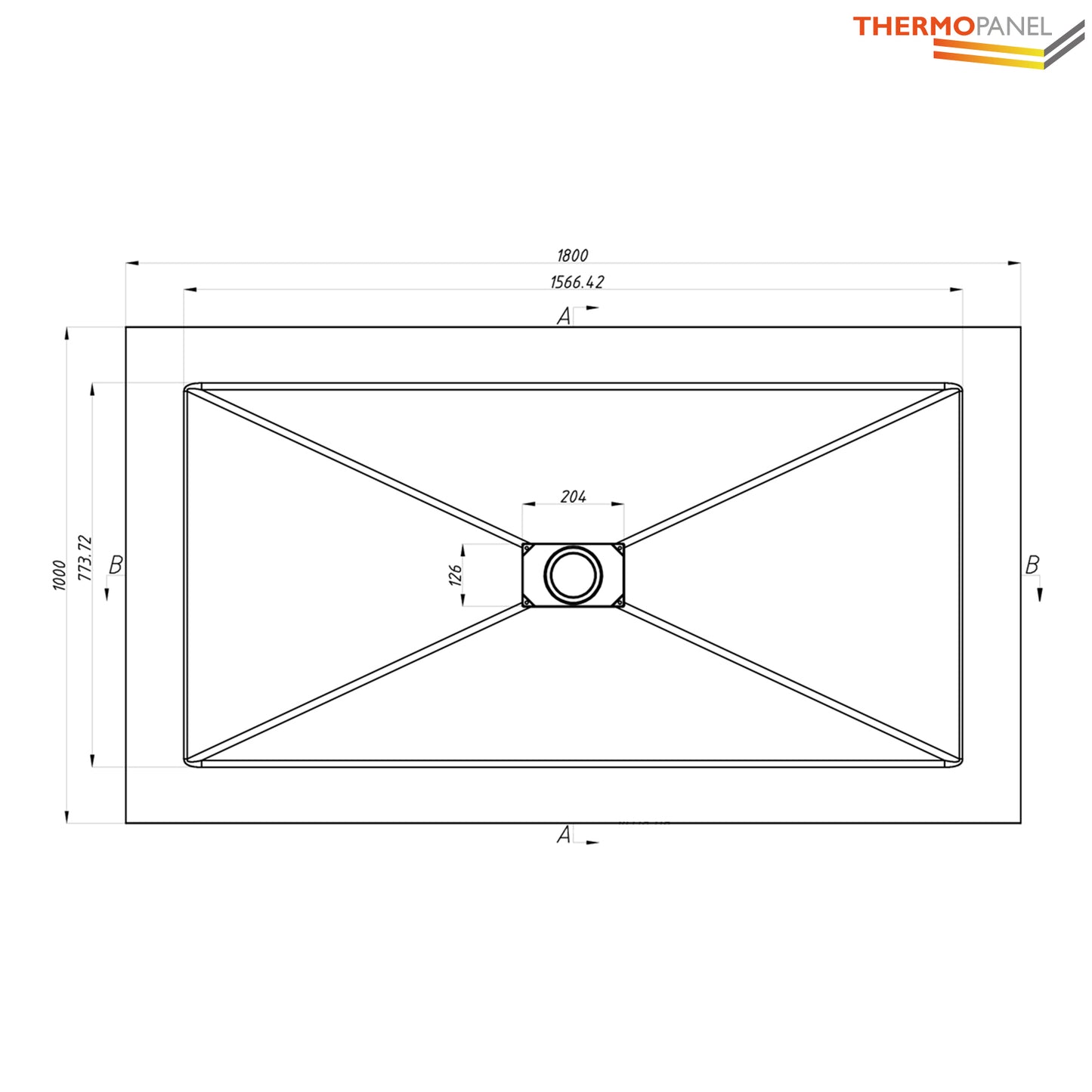Thermopanel SMC Slate Effect Shower Tray - Grey