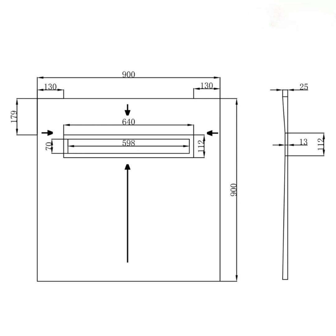 INSL8 Linear Wet Room Tile On Shower Trays- Stainless Steel