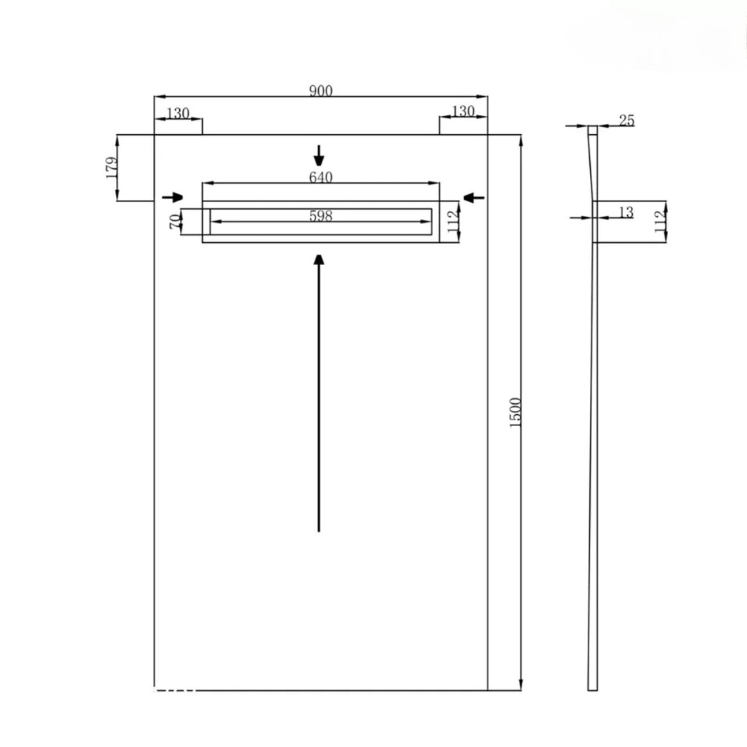 INSL8 Linear Wet Room Tile On Shower Trays- Stainless Steel