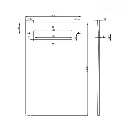INSL8 Linear Wet Room Tile On Shower Trays- Stainless Steel