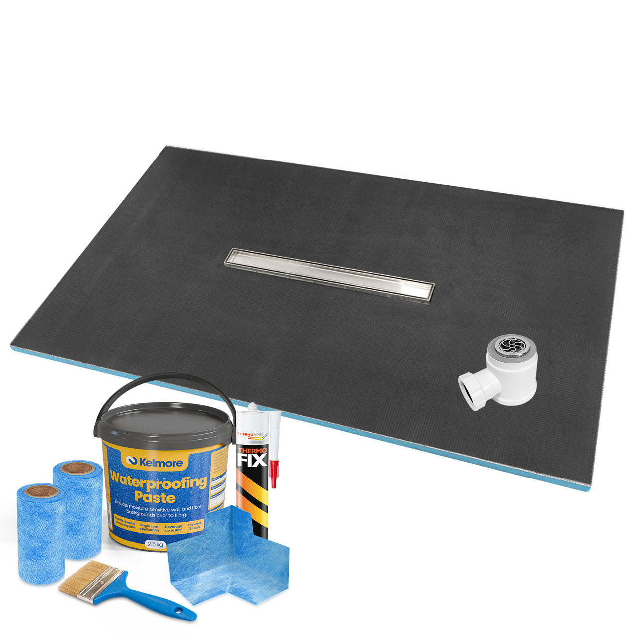 Linear Wetroom Shower Trays with Centre Drain Position