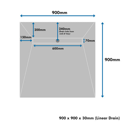 900 x 900 x 30mm