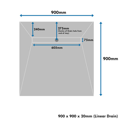 900 x 900 x 20mm