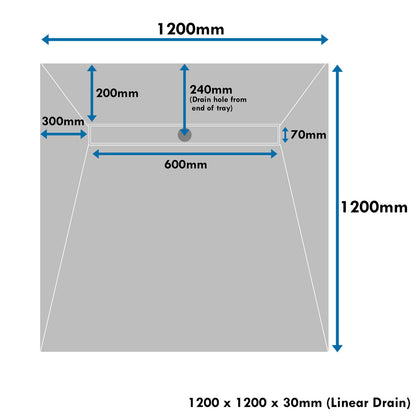 1200 x 1200 x 30mm