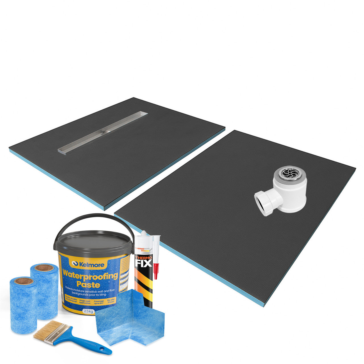 Split-Design Linear Wetroom Shower Trays