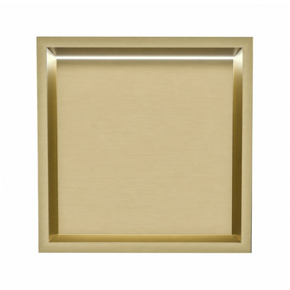 Thermopanel Brushed Brass LED Shower Niche | Stainless Steel Recessed Wall Niche
