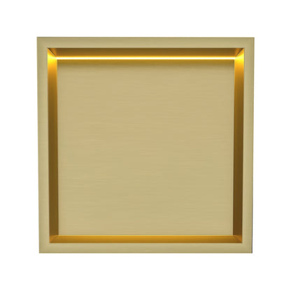 Thermopanel Brushed Brass LED Shower Niche | Stainless Steel Recessed Wall Niche