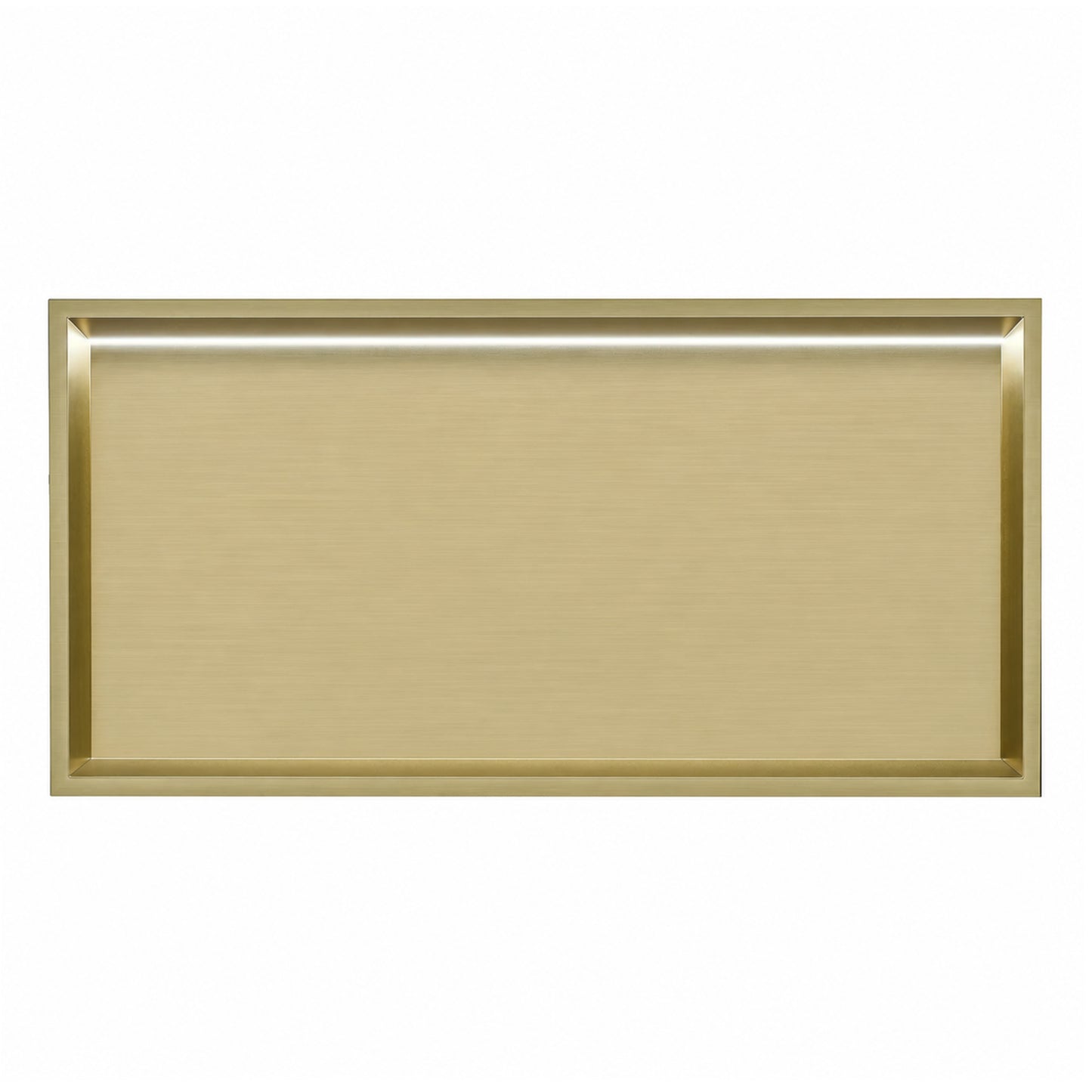 Thermopanel Brushed Brass LED Shower Niche | Stainless Steel Recessed Wall Niche