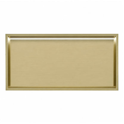 Thermopanel Brushed Brass LED Shower Niche | Stainless Steel Recessed Wall Niche