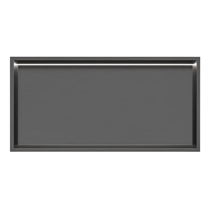 Thermopanel Gunmetal LED Shower Niche | Stainless Steel Recessed Wall Niche