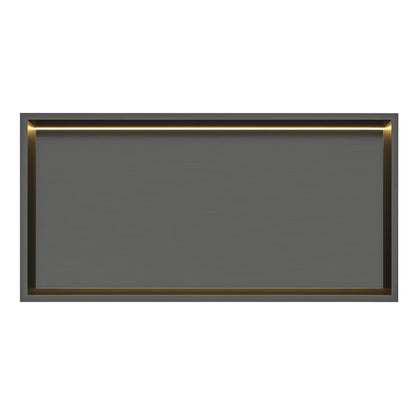 Thermopanel Gunmetal LED Shower Niche | Stainless Steel Recessed Wall Niche