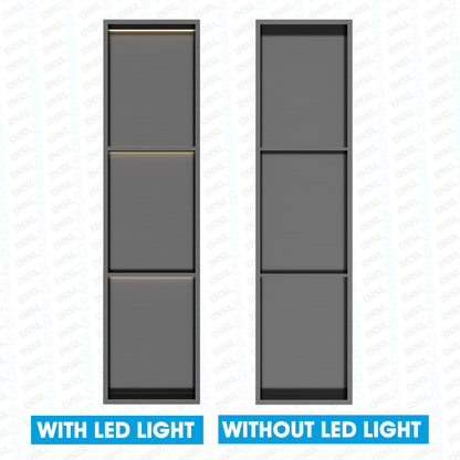 INSL8 Stainless Steel Gunmetal Black Shower Niches – Shelved & Standard Options | With or Without LED Lighting
