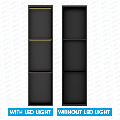 INSL8 Stainless Steel Matte Black Shower Niches – Shelved & Standard Options | With or Without LED Lighting
