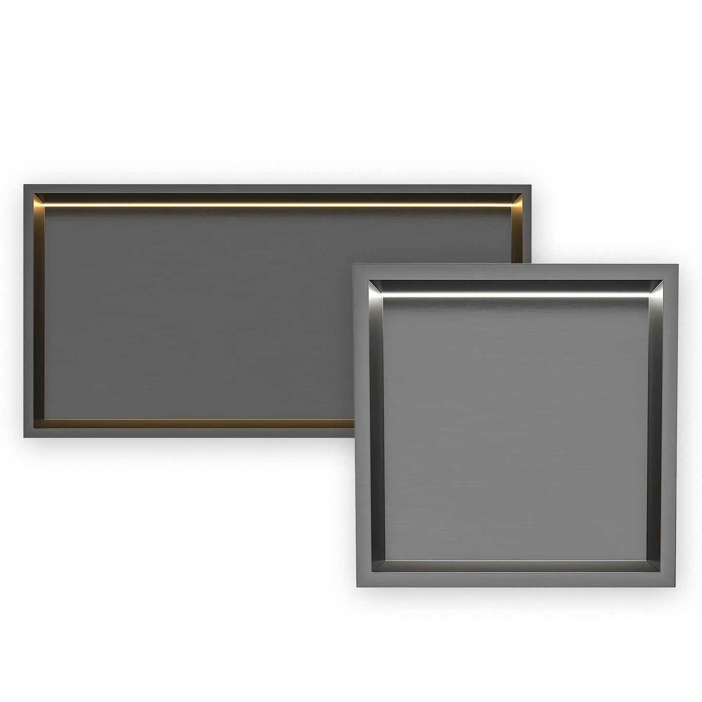 Thermopanel Gunmetal LED Shower Niche | Stainless Steel Recessed Wall Niche
