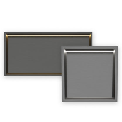 Thermopanel Gunmetal LED Shower Niche | Stainless Steel Recessed Wall Niche