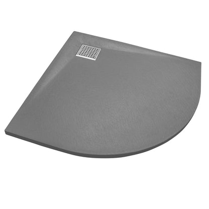 Thermopanel SMC Slate Effect Corner Shower Tray - Grey