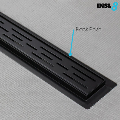 Linear Wet room Shower Tray - Tile On With Waste and Choice of Grate Style XPS - Black