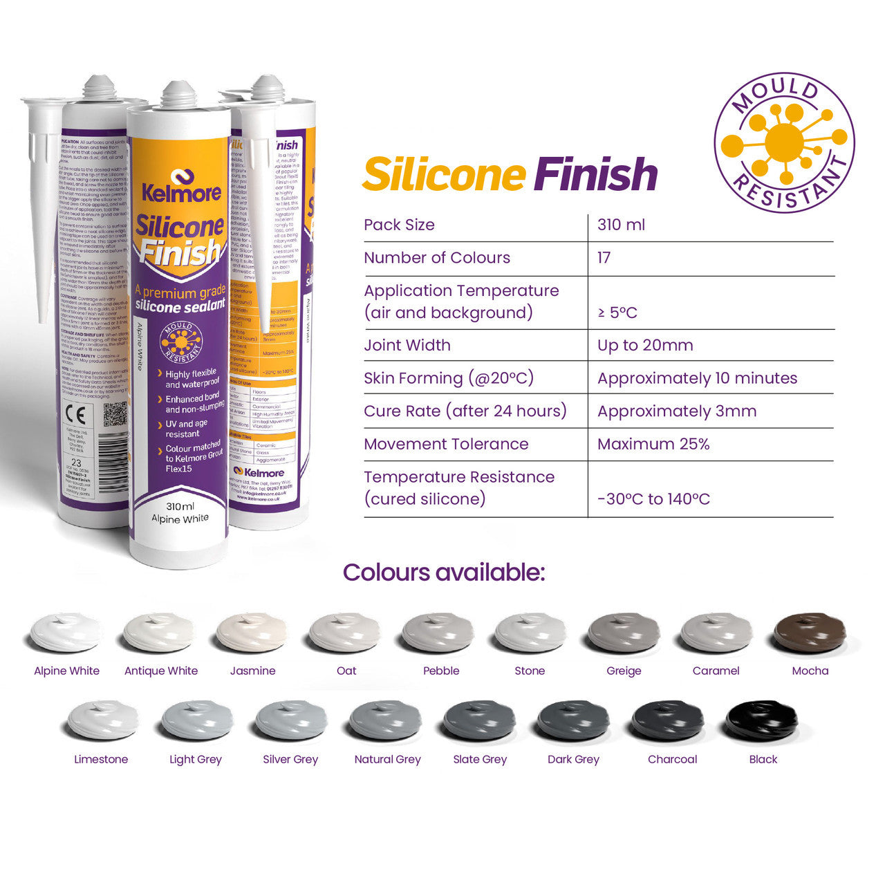 Kelmore Silicone Sealant Colours