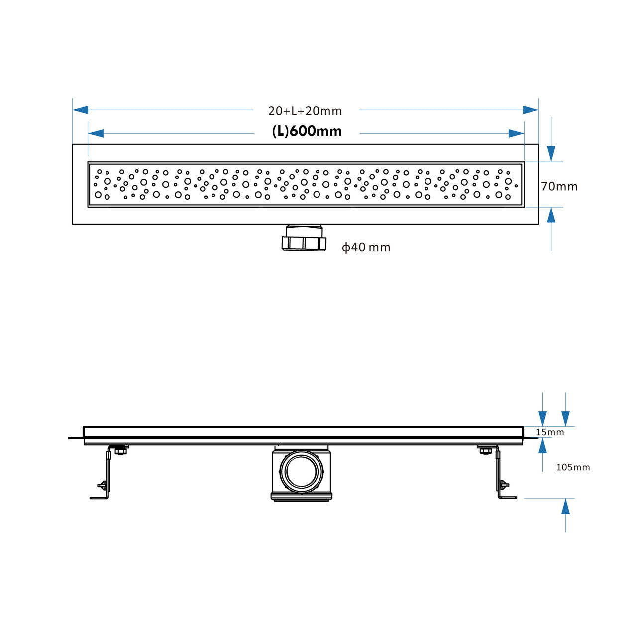 Linear Wetroom Shower Trays with Centre Drain Position