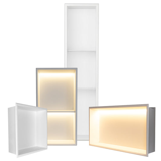 Thermopanel Stainless Steel Recess Shower Niche - White - (SSNW)