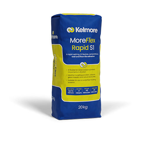 Kelmore MoreFlex Rapid S1 Tile Adhesive - 20Kg (Grey)