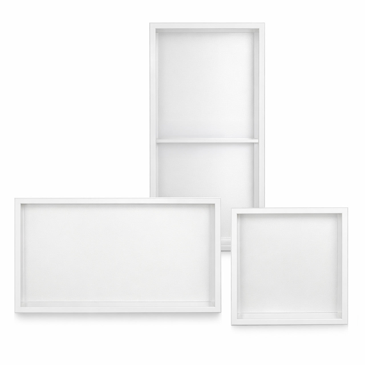 Thermopanel Stainless Steel Shower Niche with Optional LED - White (80mm Depth)