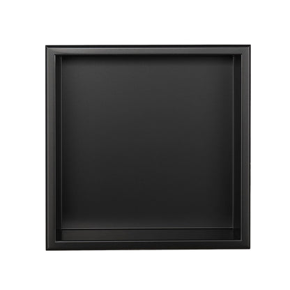 Thermopanel Stainless Steel Shower Niche with Optional LED - Matte Black (80mm Depth)