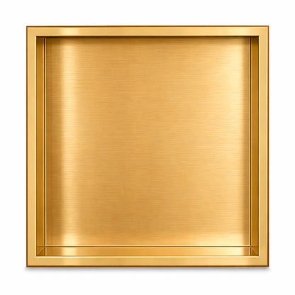 Thermopanel Stainless Steel Shower Niche with Optional LED - Satin Gold (80mm Depth)