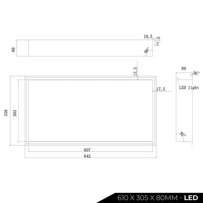 Thermopanel Stainless Steel Shower Niche with Optional LED - Satin Gold (80mm Depth)