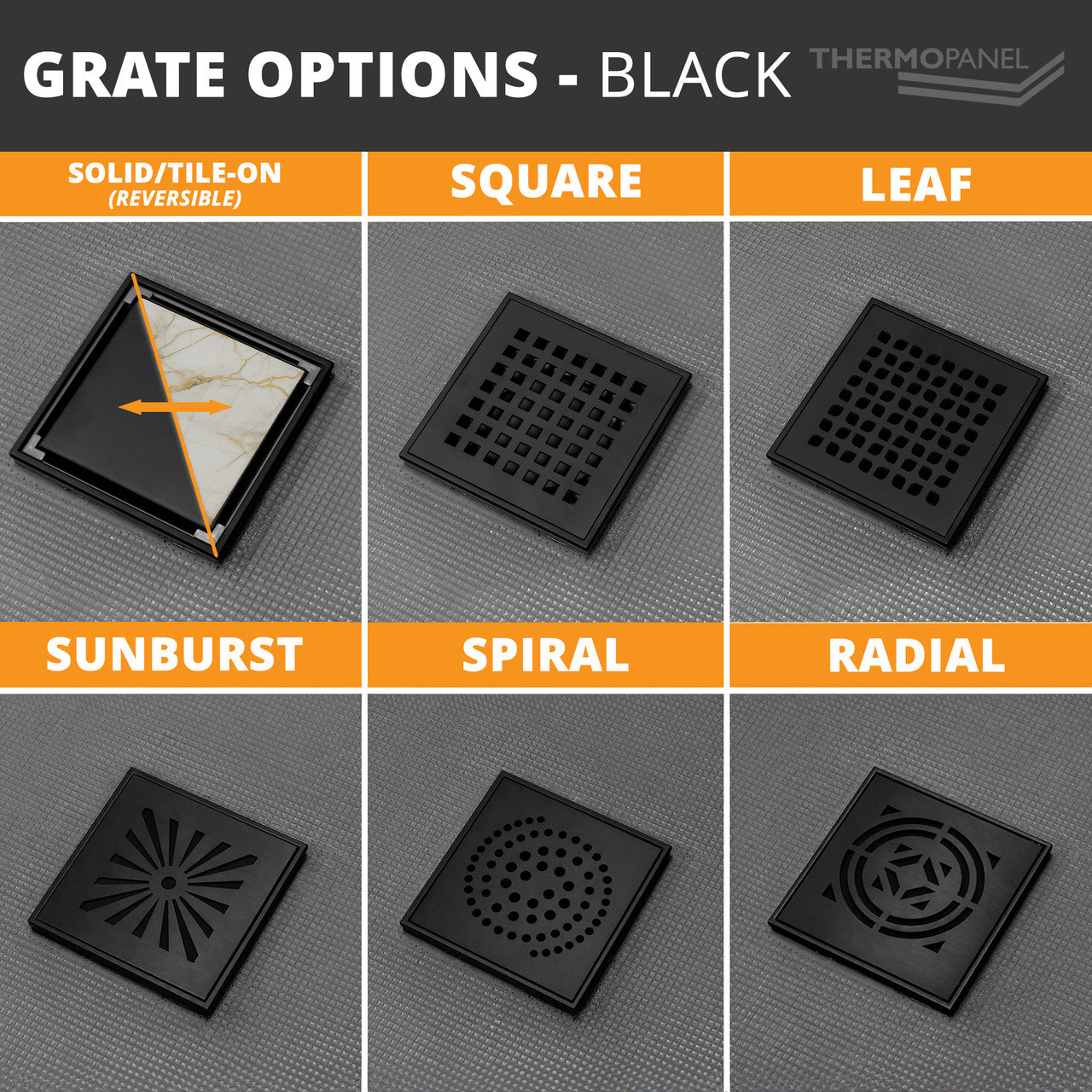 Square Drain Black Grate Designs