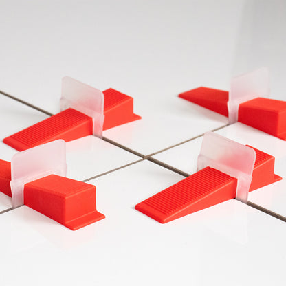 TekTools Tile Levelling System (Spacer Clips & Reusable Wedges & Pliers)