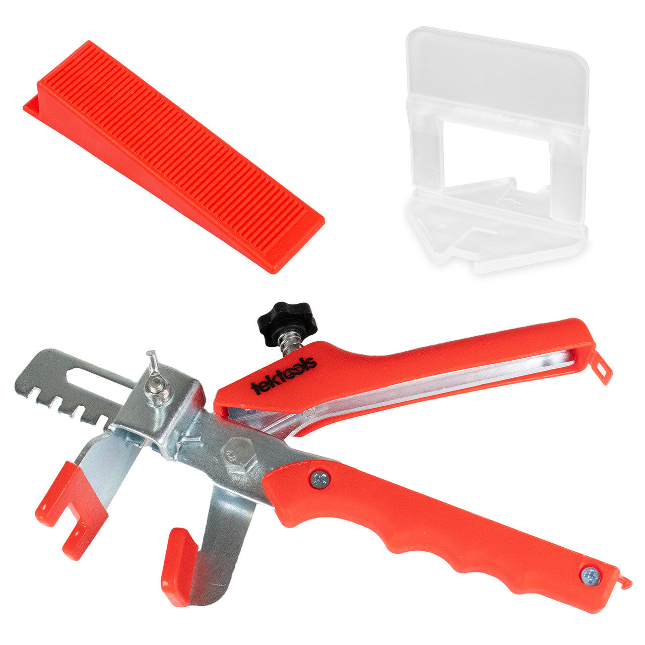 TekTools Tile Levelling System (Spacer Clips & Reusable Wedges & Pliers)