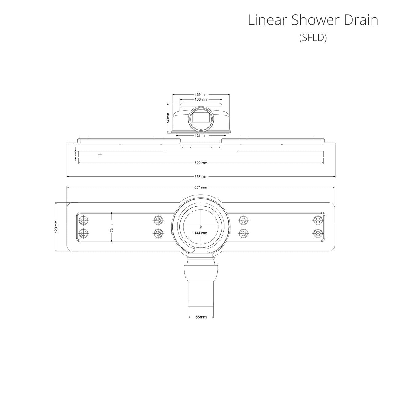 Shower Tray Former with Centre Linear Drain