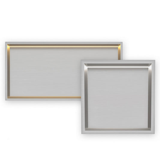 Thermopanel Brushed Steel LED Shower Niche | Stainless Steel Recessed Wall Niche