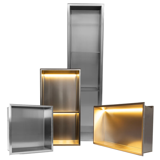 Thermopanel Stainless Steel Recess Shower Niche - Stainless Steel
